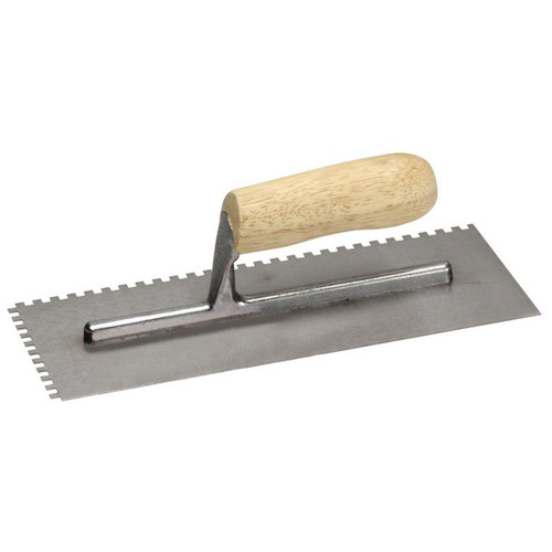 Marshalltown 1/4" x 3/8" x 1/4" QLT Square Notched Trowel -Spot Welded – 11″ x 4-1/2″