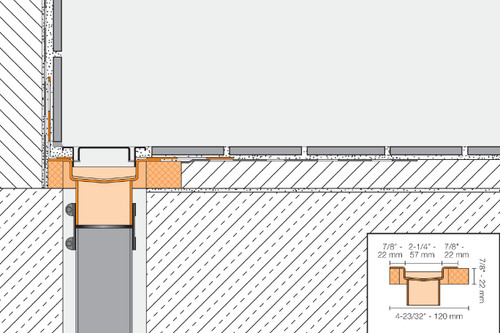 Schluter Kerdi Line Shower Drain With 36" Stainless Steel Channel Body And Waterproof Kerdi Collar - Ideal For Showers And Wet Rooms - Off-Set Outlet Position, 35-7/16" Grate Length - KL1VO60E90