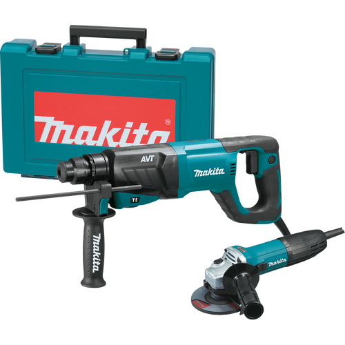 Makita 1” SDS-Plus  AVT Rotary Hammer & 4-1/2" Angle Grinder