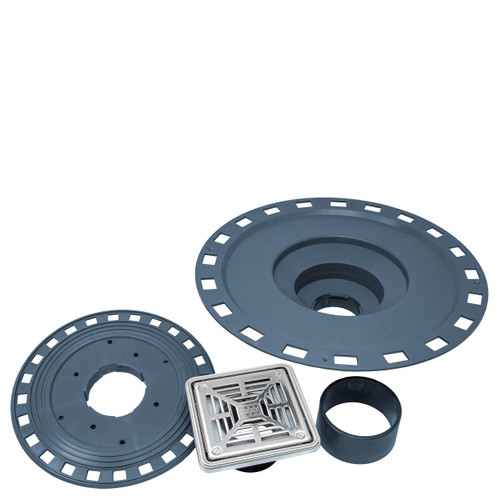 Laticrete 4"x4" Bonding Flange with Point Drain - PVC