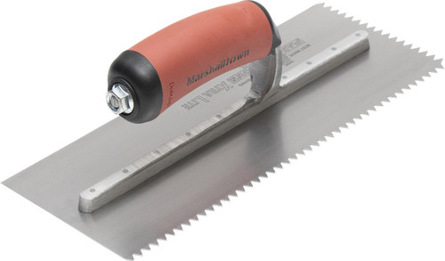 Marshalltown 1/4" x 1/4" Standard V-Notched Trowel - 11" x 4-1/2"