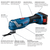 Bosch 18V Brushless StarlockPlus Oscillating Multi-Tool Kit GOP18V-34B12