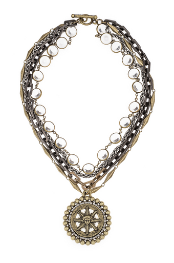 Austrian Crystal Cup Chain with our French Kande Lock Pendant