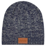 Heathered Knit Custom Beanie Cap w/ Leather Patch - view 3