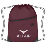 Two-Tone Custom Drawstring Bag w/ Pocket - view 7