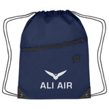 Two-Tone Custom Drawstring Bag w/ Pocket - view 8