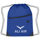Two-Tone Custom Drawstring Bag w/ Pocket - view 13