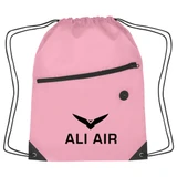 Two-Tone Custom Drawstring Bag w/ Pocket - view 10