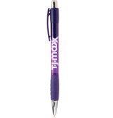 Translucent Promotional Ballpoint Pen w/ Rubber Grip - view 6