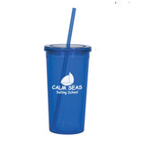 Double Wall Hot/Cold Custom Tumbler w/ Straw - 24 oz. - view 1