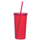 Double Wall Hot/Cold Custom Tumbler w/ Straw - 24 oz. - view 9