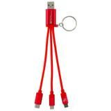 Metallic Braided 3-in-1 Custom Charging Cable Keychain - view 5