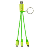 Metallic Braided 3-in-1 Custom Charging Cable Keychain - view 4