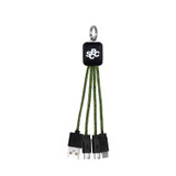 Heather Braided 3-in-1 Light Up Custom Charging Cable Keychain - view 3
