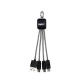 Heather Braided 3-in-1 Light Up Custom Charging Cable Keychain - view 6