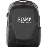 Heathered TSA Custom Laptop Backpack w/ USB Port - 17