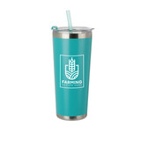Stainless Vacuum Custom Tumbler w/ Straw - 20 oz. - view 3