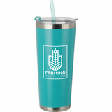 Stainless Vacuum Custom Tumbler w/ Straw - 20 oz. - view 1