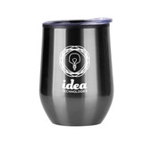 Stemless Stainless Custom Wine Tumbler w/ Plastic Lining - 12 oz. - view 3