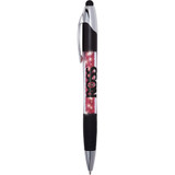 Crystal Light-Up Stylus Custom Pens w/ Ribbed Rubber Grip - view 4