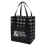 Plaid Laminated Non-Woven Custom Tote - 13