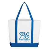 Reusable Promotional Boat Tote Bag w/ Front Pocket