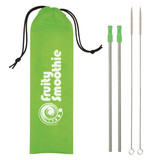 2-Pack Stainless Steel Custom Straw w/ Travel Pouch