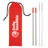 2-Pack Stainless Steel Custom Straw w/ Travel Pouch - view 5
