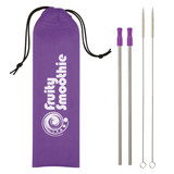 2-Pack Stainless Steel Custom Straw w/ Travel Pouch - view 7