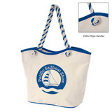 Laminated Cotton Promotional Boat Tote Bag - 20.5"w x 14.5"h x 7.75"d