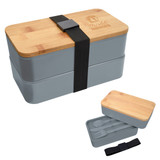 Stackable Promotional Bento Box w/ Utensils