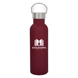 Recycled Stainless Steel Custom Water Bottle w/ Carry Handle - 28 oz. - view 6