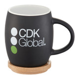 Two-Tone Ceramic Logo Mug w/ Wooden Lid/Coaster - 15 oz. - view 5