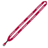 Cotton Knit Customized Lanyard w/ Metal Crimp & O-Ring- .5