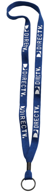 Cotton Knit Customized Lanyard w/ Metal Crimp & O-Ring- .5