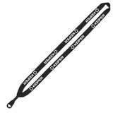 Cotton Knit Customized Lanyard w/ Metal Crimp & O-Ring- .5