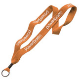Cotton Knit Custom Lanyard w/ Metal Crimp & Split Ring - 1
