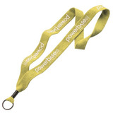 Cotton Knit Custom Lanyard w/ Metal Crimp & Split Ring - 1