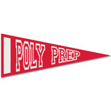 Colored Felt Logo Pennant w/ Stripe - 10"w x 4"h