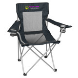 Mesh Folding Logo Chair w/ Arms & Carrying Case