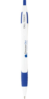 White Javelin Promotional Pen w/ Colored Grip