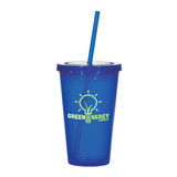 Double Wall Acrylic Promotional Tumbler w/ Straw - 16 oz. - view 2