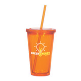Double Wall Acrylic Promotional Tumbler w/ Straw - 16 oz. - view 3