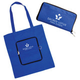 Zip-Up Folding Custom Tote Bags - 13.4"w x 14.5"h