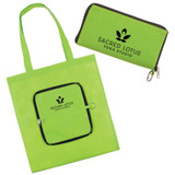 Zip-Up Folding Custom Tote Bags - 13.4