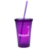 Flexible Double Wall Promotional Tumbler w/ Straw - 16 oz. - view 7