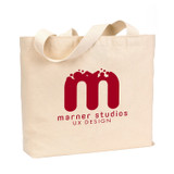 Bayside Cotton Custom Jumbo Tote - 20"w x 14.5"h x 4.5"d