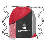 Tri-Color Promotional Drawstring Bag - 13