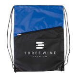 Two-Tone Custom Drawstring Backpack w/ Zipper - 13
