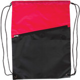 Two-Tone Custom Drawstring Backpack w/ Zipper - 13